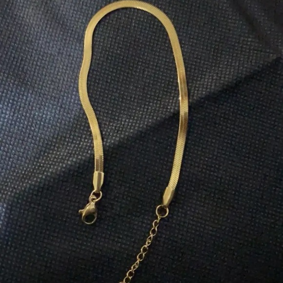 18k Gold Polished Herringbone Anklet/Bracelet - Picture 3 of 4